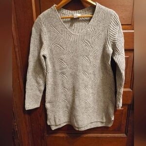 Christopher & Banks Light Gray V-Neck Sweater